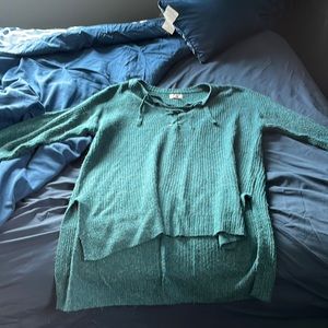 SO high-low teal sweater, size S, super soft.